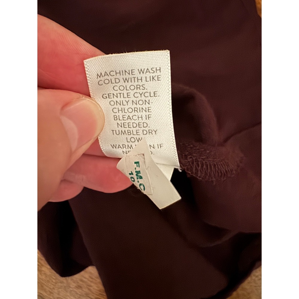 Pure Jill Tunic Top Womens Medium Petite Burgundy Boho Embroidered Peasant Shirt - Picture 9 of 12